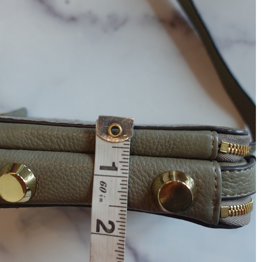 G.I.L.I. Genuine Leather Crocodile Embossed Crossbody Wallet Micro Mini Bag Gray - Picture 12 of 13
